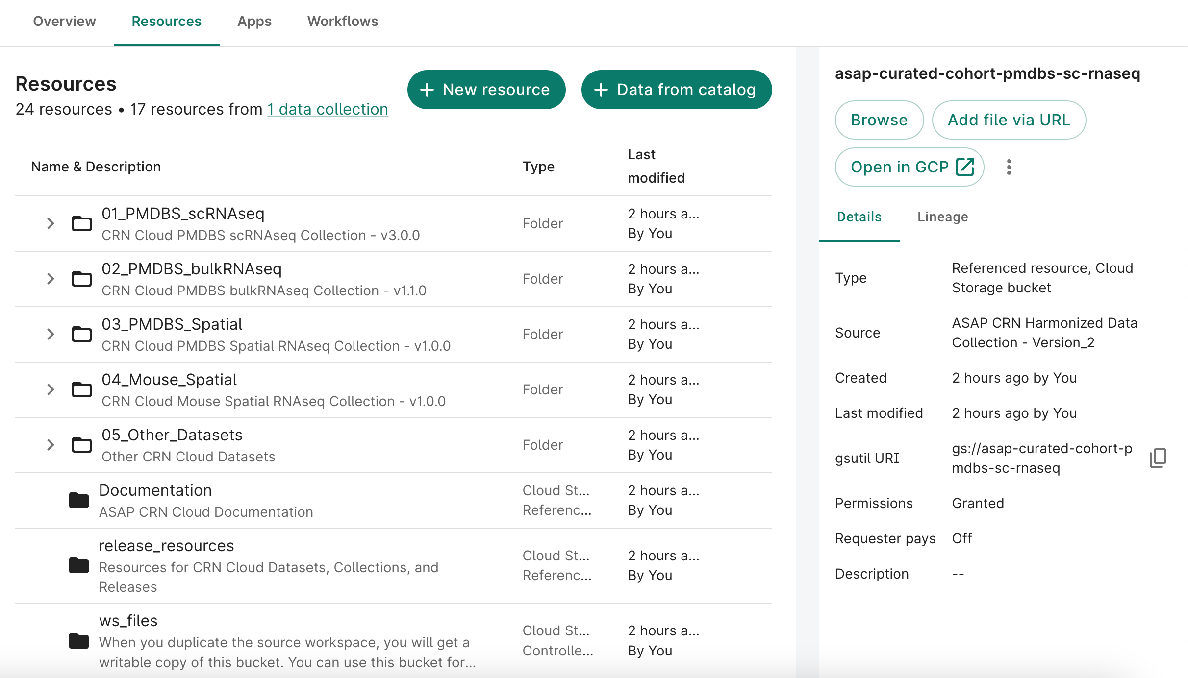 Resources Tab Overview